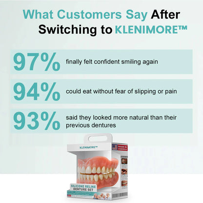KLENIMORE™🦷🦷 𝗔𝗱𝘃𝗮𝗻𝗰𝗲𝗱 𝗖𝘂𝘀𝘁𝗼𝗺𝗶𝘇𝗲𝗱 𝗙𝘂𝗹𝗹 𝗗𝗲𝗻𝘁𝘂𝗿𝗲 𝗦𝗲𝘁  （✅Clinically backed comfort-fit dentures —  Trusted by 80,000+ US users for all-day comfort.）