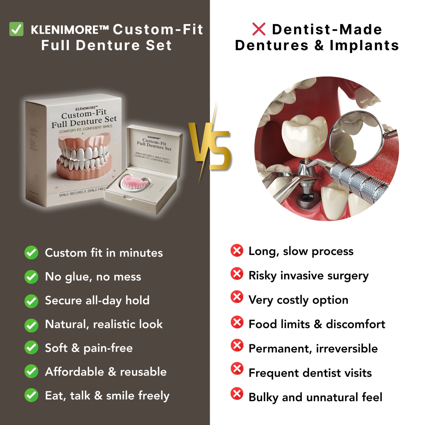 KLENIMORE™ 🦷Advanced Customized Full Denture Set🦷 (🔥10,000+ Sold In Last 30 Day)