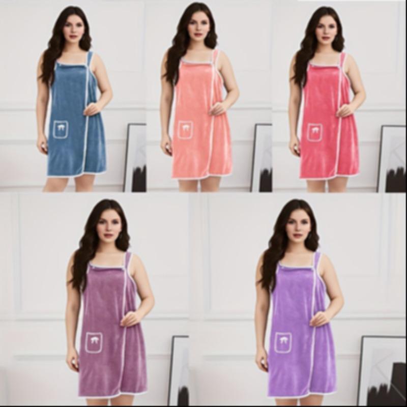 A Perfect Gift For Women Women's Solid Color Coral Fleece Bathrobe