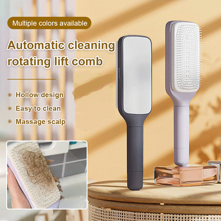Automatic Self-Cleaning Rotating Hair Brush with Easy Hair Removal for Tangle-Free Styling