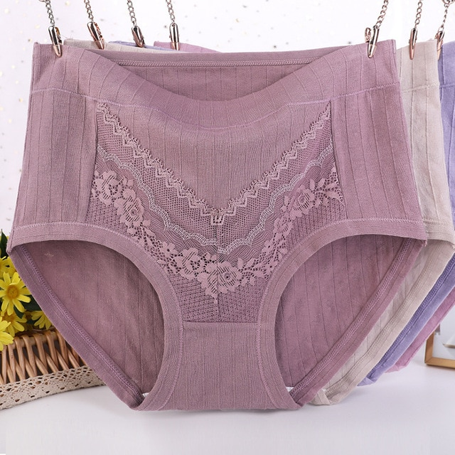 23 Plus Size LeakProof Lace Cotton Panties