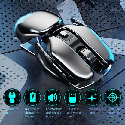2023 New Hot Sale Wireless Ergonomics Metal Mouse