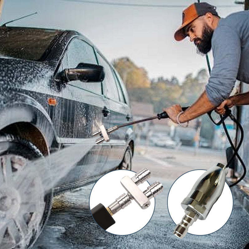 🔥Up to 40% OFF🔥Quick Connect Double Spray Fitting & Rotating Nozzles For High Pressure Washer Gun