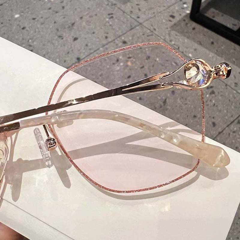 💥New Arrival✨Women's Synthetic Diamonds Rimless Anti Blue Light Glasses