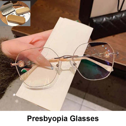 💥New Arrival✨Women's Synthetic Diamonds Rimless Anti Blue Light Glasses