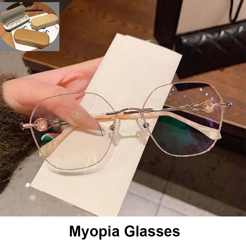💥New Arrival✨Women's Synthetic Diamonds Rimless Anti Blue Light Glasses