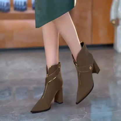 Women's Fashion Zipper Ankle Boots