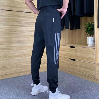 Men's High Stretch Short Sleeve Top & Jogging Pants 2-Piece Set