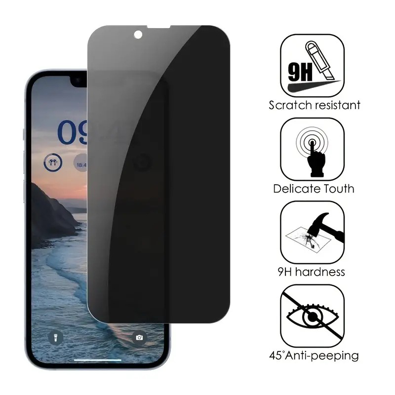 Anti-Scratch & Anti-Spy Tempered Glass Screen Protector for iPhone